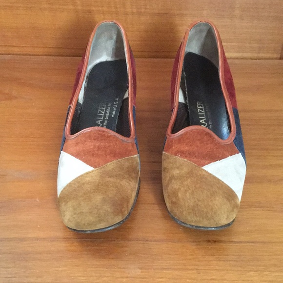 VINTAGE NATURALIZER SUEDE PATCH WORK LOW HEEL SIZE 5.5 - Picture 2 of 10